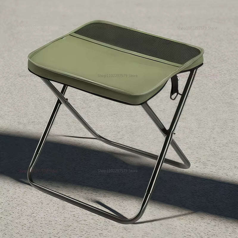 Outdoor Folding Backpack Stool with Mesh Bag Portable Wear-Resist Sturdy Handbag Seat Camping Hiking Travel Picnic Chair