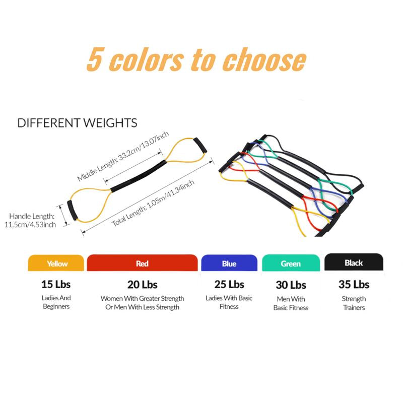 Boxing Resistance Bands - Fast Punches and Power - Boxing Training Gear - Full Body Cardio Workout - Ultra Portable and Lightweight - Available from 15 Lbs to 35 Lbs - Home Gym Workout Kit Exercise Equipment