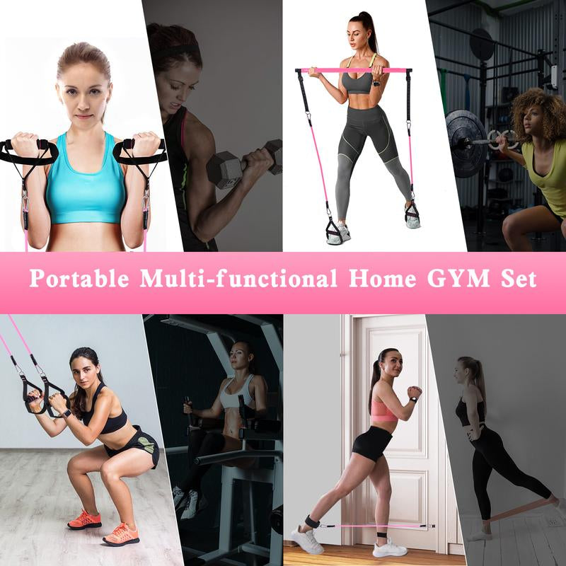 Bbtops, Portable Pilates Equipment, Fitness Equipment, Fitness Band, Fitness Exercise, Pilates Bar Kit with Resistance Bands, Gym Yoga Mat, Home Yoga, Home Workout, Strength Training, Yoga Licious