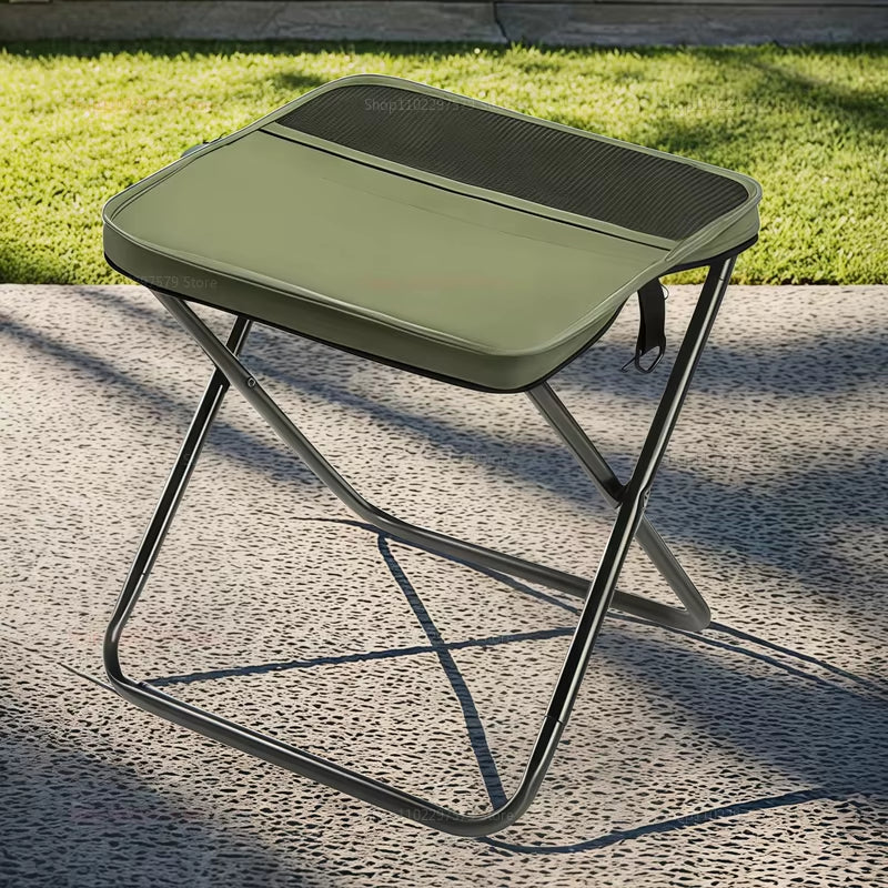Outdoor Folding Backpack Stool with Mesh Bag Portable Wear-Resist Sturdy Handbag Seat Camping Hiking Travel Picnic Chair